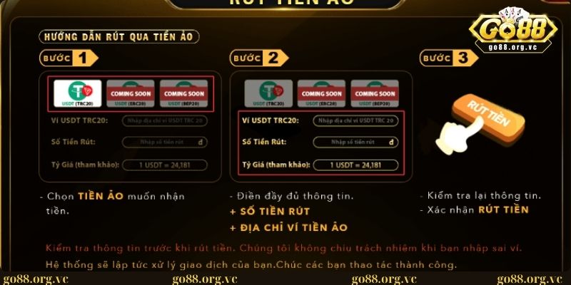 Hướng dẫn giao dịch rút chỉ mất 5 phút tại thương hiệu GO 88
